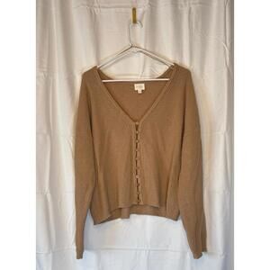 Cyrus oversized, button, v neck sweater, women’s size Large